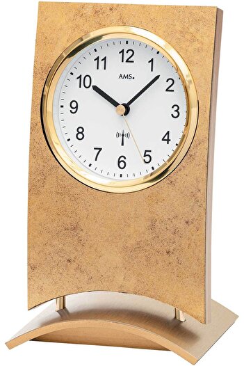 AMS Table Clock 5157, Quartz, White, Analogue, Modern