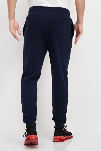 Kenneth Cole Men Drawstring Brand Logo Jogger Pants, Navy Blue