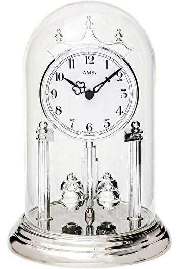 AMS Table Clock 1206, Quartz, White, Analogue, Classic