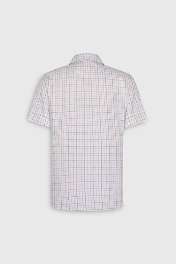 ALTINYILDIZ CLASSICS Ανδρικό πουκάμισο Ecru-Blue Slim Fit Slim Fit 100% βαμβακερό Kuba γιακά ριγέ