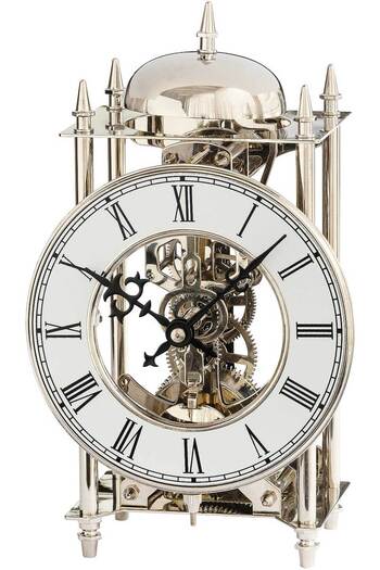 AMS Table Clock 1184, Mechanical, Silver, Analogue, Classic
