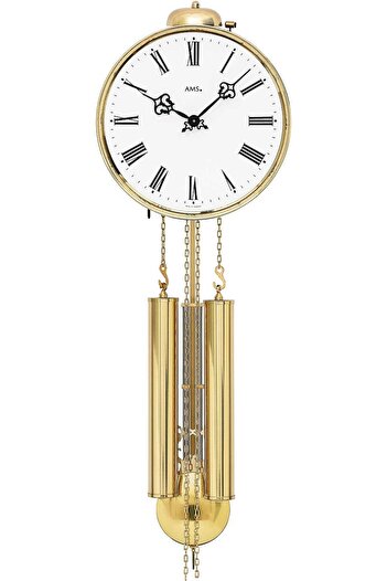 AMS Wall Clock 348, Mechanical, White, Analogue, Classic