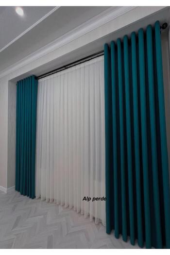 Alp Perde Premium Quality - Not Wishing Utus, Non-Smudging Bamboo Tulle Curtain 1/2 Pleat Skirt Leaded Alpine Curtain