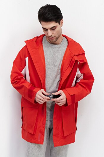 Fila Men Sportswear Fit Long Sleeves Outdoor Jacket, Red Combo