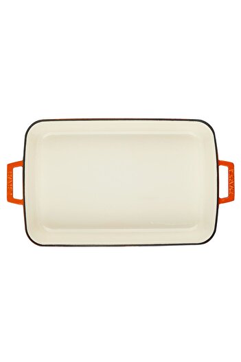 Lava Cast Iron Rectangular Roaster and Baking Tray Size 26X40Cm. Cast Iron Solid Double Handle Edition S
