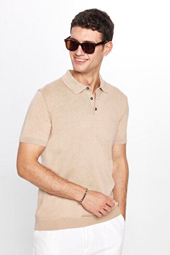 Tudors Men's Slim Fit Cotton Knitwear Polo Collar T-Shirt