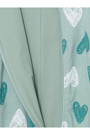 LC Waikiki LCW baby  1,6 TOG Yeşil Bisiklet Yaka Uzun Kollu Baskılı Kız Bebek Tulum