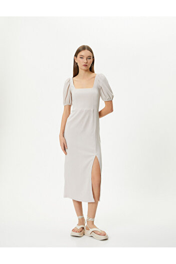 Koton 4sal80002ık 057 Beiges Trikotkleid für junge Mädchen