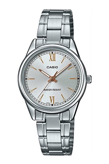 Casio ساعة يد نسائية فضية اللون