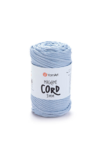 Yarnart Κορδόνι Macrame 3 Mm - Μακραμέ Χειροποίητο Πλεκτό Σχοινί Baby Blue-760