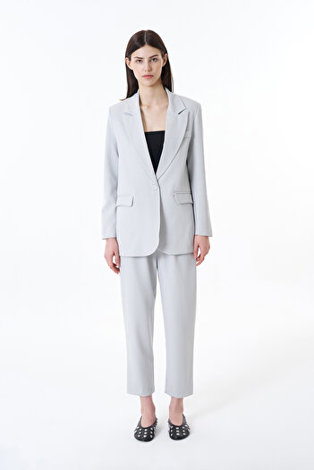 Quzu Light Gray Blazer Jacket