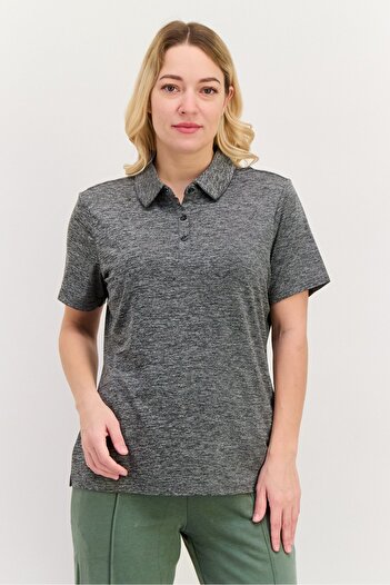 SKECHERS Women Sportswear Fit Short Sleeve Outdoor Polo Shirt, Grey