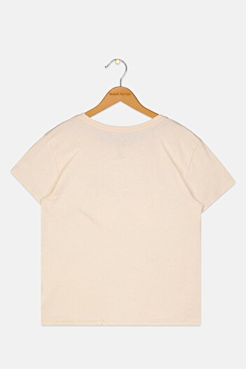 Roxy Kids Girl Graphic Printed Short Sleeve Top, Light Peach Combo