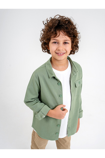 Pierre Cardin 6-9 Years Old Boy Soft Khaki Shirt
