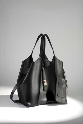 Rimense Women's Black Long Strap Crossbody Hand and Shoulder Bag