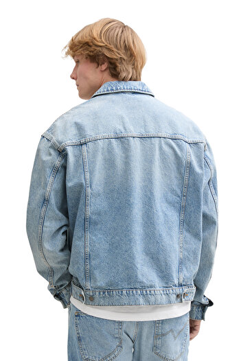 Tom Tailor Denim Green Denim Jacket for Men - Used Light Stone