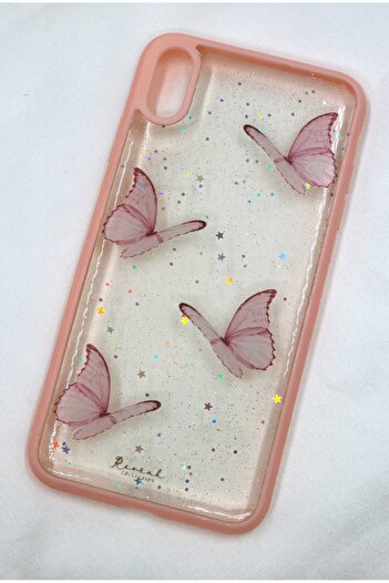 Reorah Collection Pink Butterfly Telefon Kılıfı-Pembe Kelebek Telefon Kılıfı- iPhone XS Max