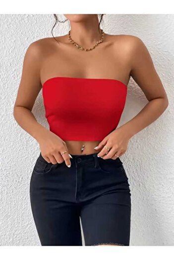 GARDIROZA Red Strapless Crop Body - Bustier