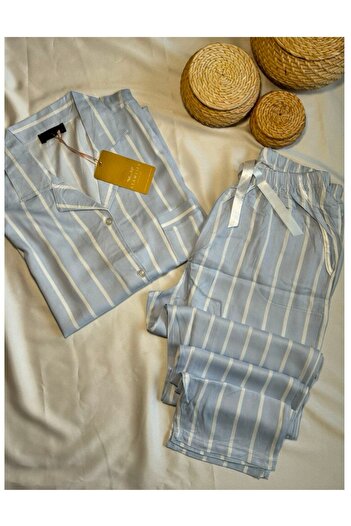 Pijamacım Striped Cotton Pajama Set