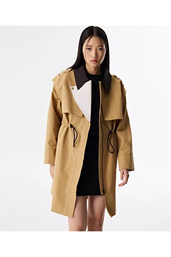 Twist Colorblock Trench Coat
