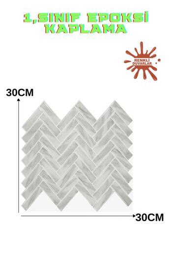 Renkli Duvarlar 30×30cm Grey Mosaic Epoxy - 3D Adhesive Wall Panel, Kitchen, Bathroom, Living Room, Office Flooring