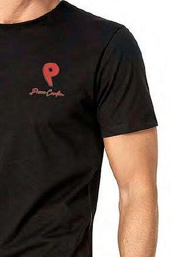 Pierre Cardin 6078 Men's Short Sleeve Crew Neck Pajamas Set-Black