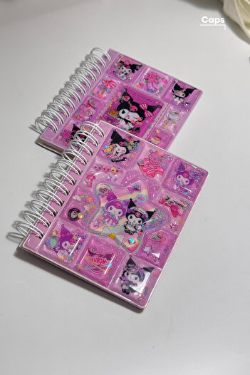 caps مجموعة دفاتر ملاحظات صغيرة مخططة من Kuromi & My Melody مع إبزيم ومياه - تصميمات سانريو