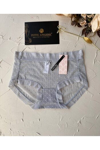 İntive Lingerie Lily Baby - Polka Dot Cotton Mesh, Transparent Flexible Bato/Slip-2827