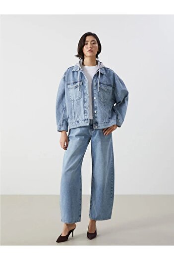 LC Waikiki LCW Jeans Indigo - Pantaloni de damă Balloon Fit Jean T