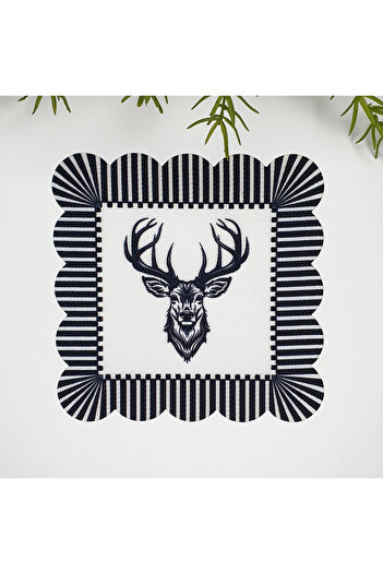 DECO Washable Fabric Decorative Edge Deer Napkin - 1 Piece