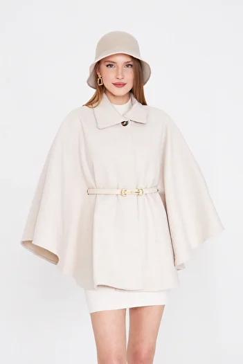 SevdeUgur Women's Belted Stamp Poncho / Sevde Ugur
