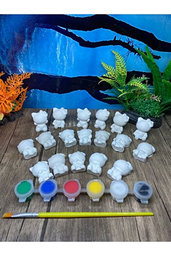 evimatolye Children's Developmental Stone Painting Set Hello Kitty Stone Painting Set 18 Pieces (Mini Size)