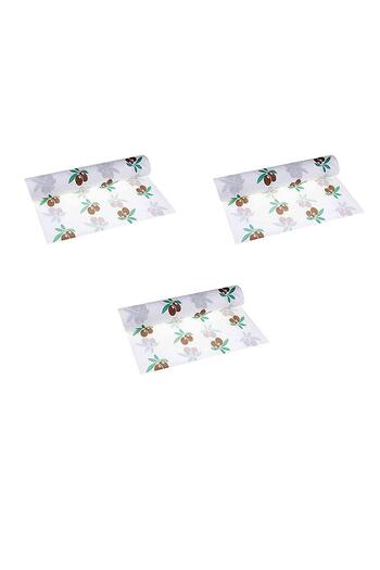Roll-Up Față de masă laminată din hârtie de unică folosință - 100x150 Cm. - Model de măsline - 16 foi 3 role