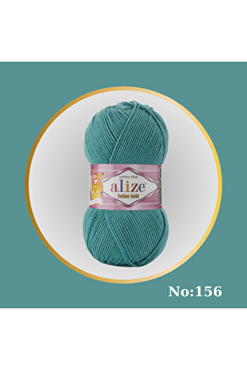 Alize Cotton Gold Hand Knitting Yarn 1-Piece Color Code:156-Sea-Blue 100 Gr - 330 m