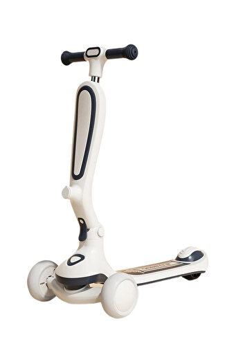 Fab N Funky Ride On Scooter,  Sturdy, With Lights, Versatile, 3 Years+, 66 x 27 x 46 cm - White