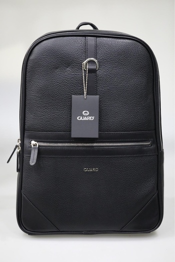 GUARD Model 19009 Black Genuine Leather Slim Backpack