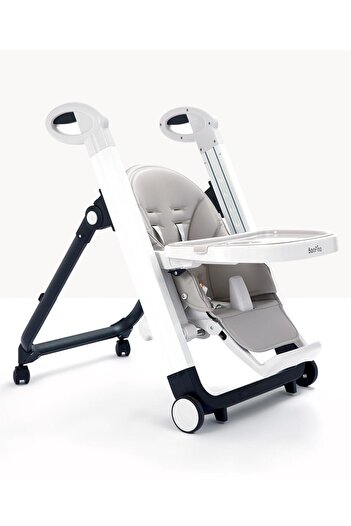 Bonfino Connoisseur 3-in-1 High Chair with Compact Fold Mechanism, Adjustable, Light Grey