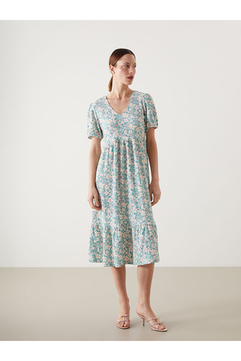 LC Waikiki Lcw Comfort V-Neck Floral Women's Dress