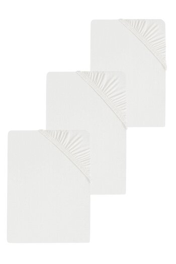 COTENCONCEPT 3 Plain Cotton Single Sheets 80 X 200 + 30 cm Elastic Combed Cotton Sheets