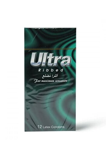 ULTRA Condoms Ribbed--12pcs --- الترا واقى ذكري مضلع -- 12 حبه