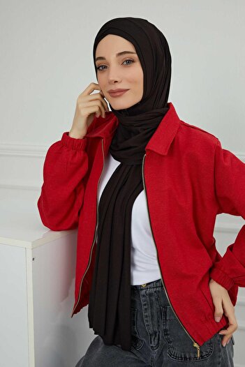 Aisha's Design Πρακτικό χτενισμένο βαμβακερό σάλι με σταυρό μπροστά, PS-40, Μαύρο