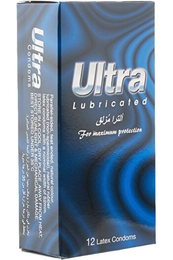 ULTRA Condoms Lubricated--12pcs --- الترا واقى ذكري مزلق -- 12 حبه