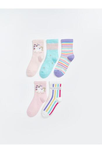 LC Waikiki LCW Kids Patterned Girl's Socks 5-Piece