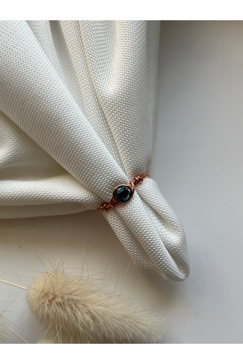 PelvedDesign Minimal Emerald Crystal Copper Wire Ring Handmade