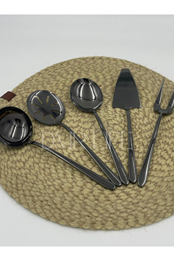 DMR LİFE Dmr Life 5 Piece Smoked Sauce Serving Set (Small Size) 18/10