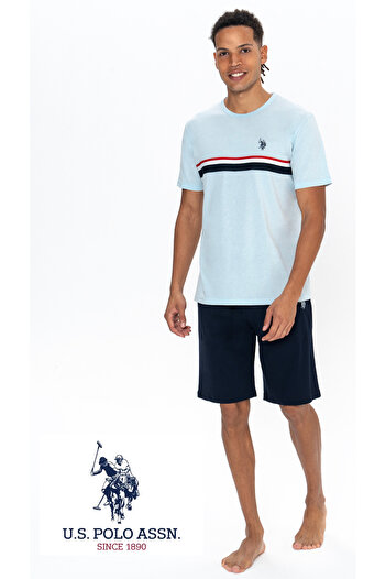 U.S. Polo Assn. Set tricou și pantaloni scurți Nova pentru bărbați - USPA BY.1.N.777.VAC.8.B.8.V/6A.III.9