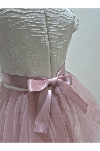 Şenkız Girl Child Tulle Detailed Princess Dress Birthday Party Girl Dress with a Crown Gift