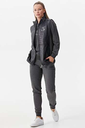 Sementa Quilted Vest Triple Tracksuit Set - Anthracite