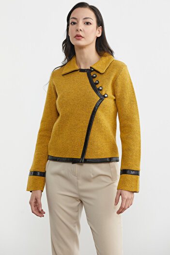 Sementa Button Detailed Knitwear Jacket - Sun - Brown