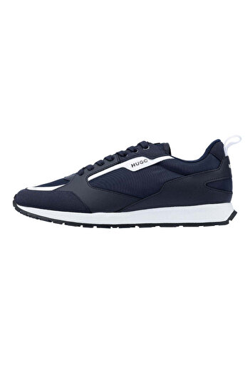 HUGO Erkek Rahat Yüksek Taban Deri Lacivert Sneaker 50536568-401
